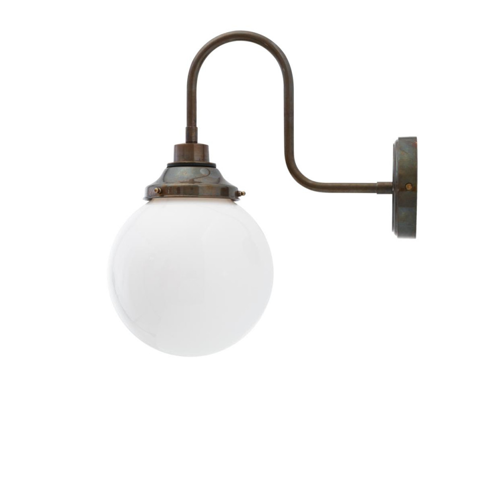 Pelagia Swan Neck Bathroom Wall Lamp Opal 40cm IP44