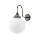 Pelagia Swan Neck Bathroom Wall Lamp Opal 45cm IP44