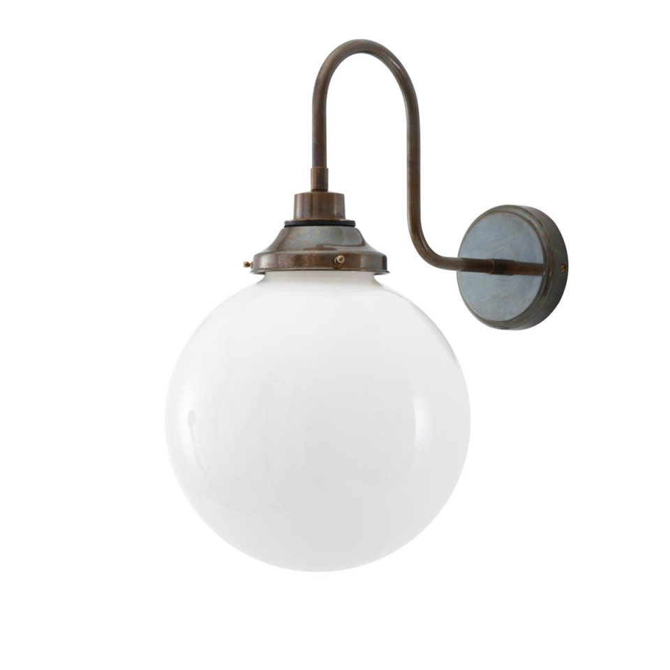 Pelagia Swan Neck Bathroom Wall Lamp Opal 45cm IP44