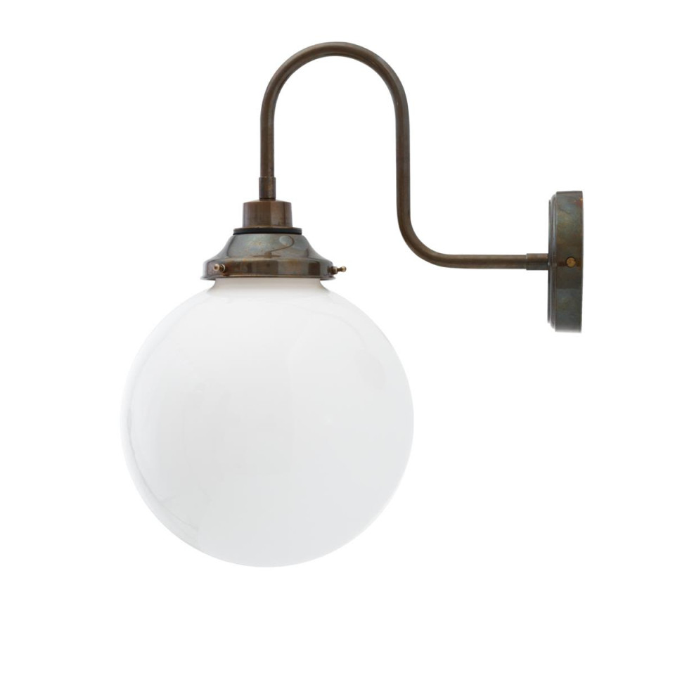 Pelagia Swan Neck Bathroom Wall Lamp Opal 45cm IP44