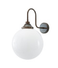 Pelagia Swan Neck Bathroom Wall Lamp Opal 50cm IP44