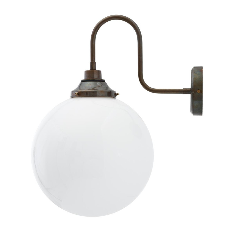 Pelagia Swan Neck Bathroom Wall Lamp Opal 50cm IP44