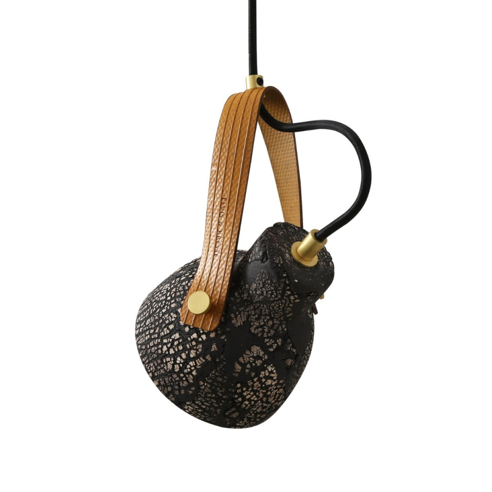 Pera Ceiling Lamp Ceramic Black Clay 13.5cm