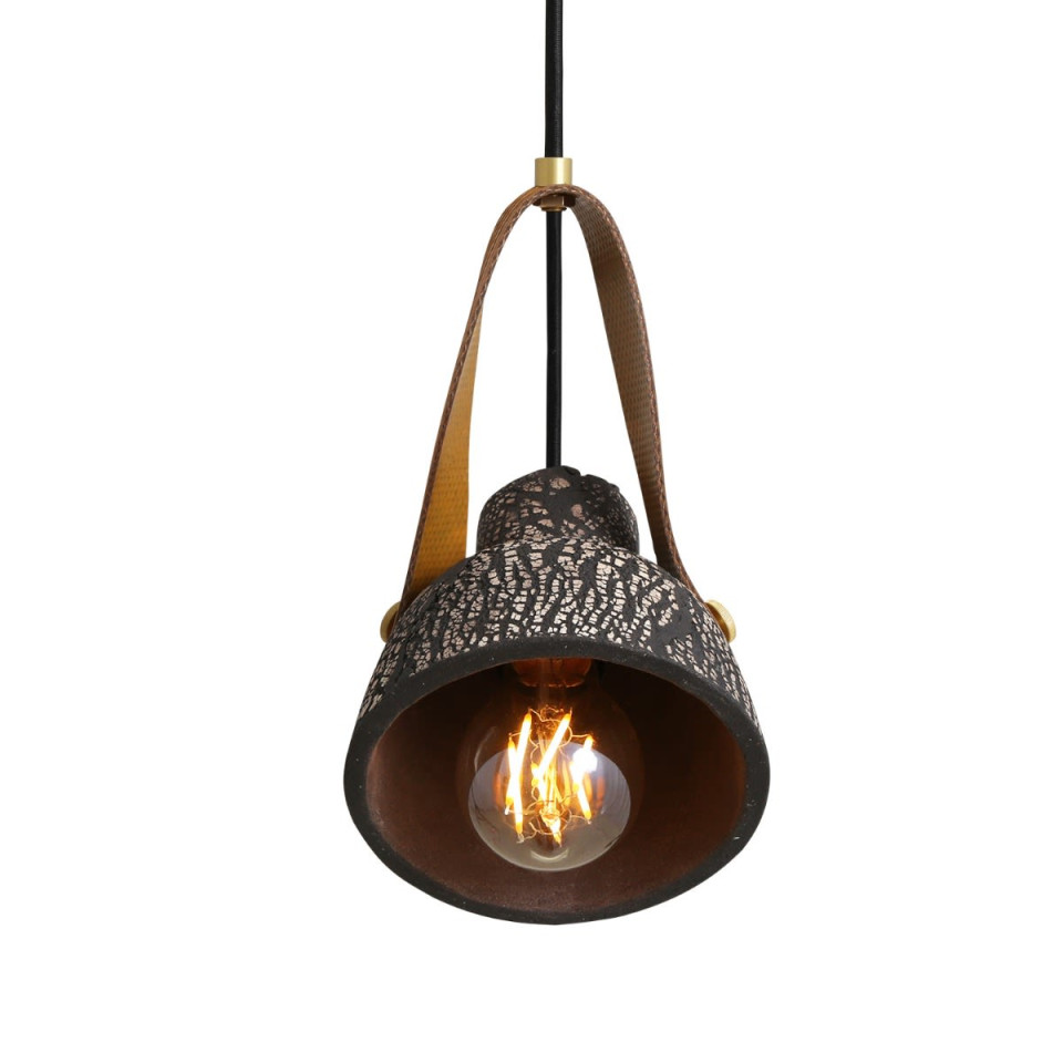 Pera Ceiling Lamp Ceramic Black Clay 13.5cm