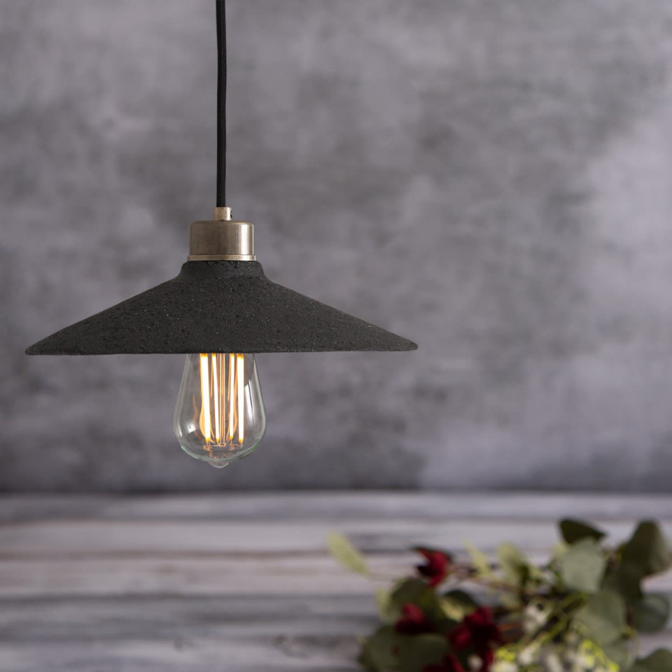 Pyrus Ceiling Lamp Ceramic Black Clay 28cm
