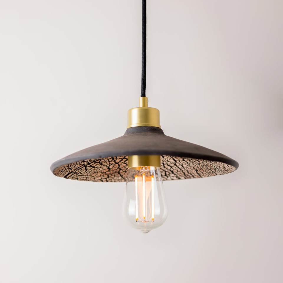 Pyrus Ceiling Lamp Ceramic Black Clay 28cm