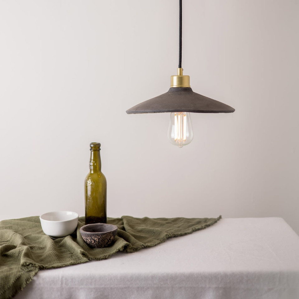 Pyrus Ceiling Lamp Ceramic Black Clay 28cm
