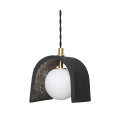 Tansy Ceiling Lamp Ceramic Black Clay 12cm