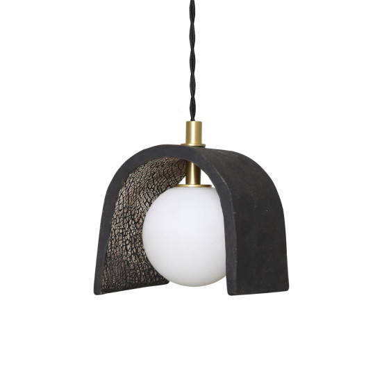 Tansy Ceiling Lamp Ceramic Black Clay 12cm