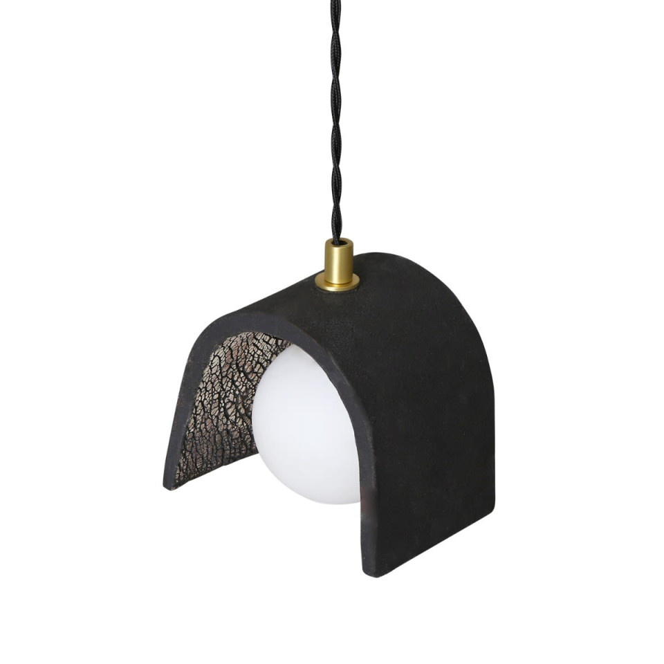 Tansy Ceiling Lamp Ceramic Black Clay 12cm