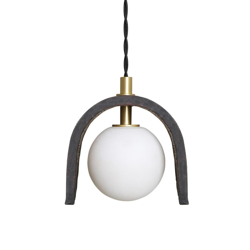 Tansy Ceiling Lamp Ceramic Black Clay 12cm
