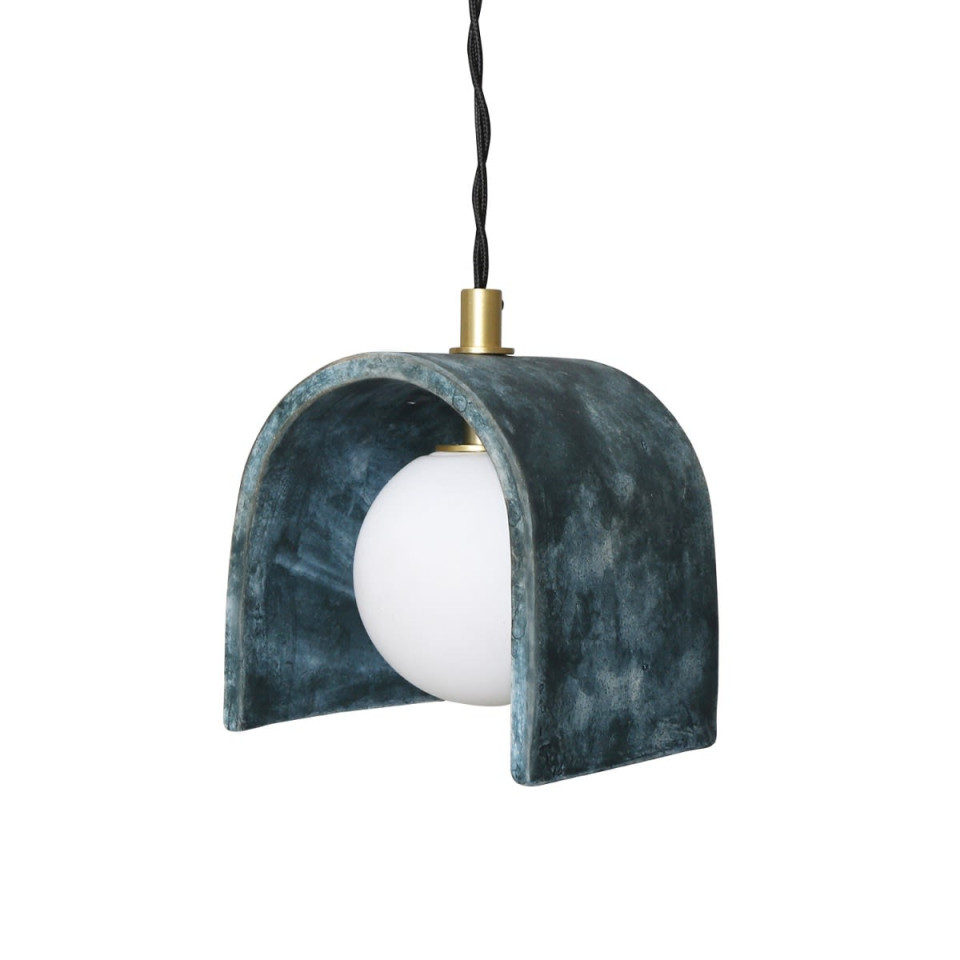 Tansy Ceiling Lamp Ceramic Blue Earth 12cm