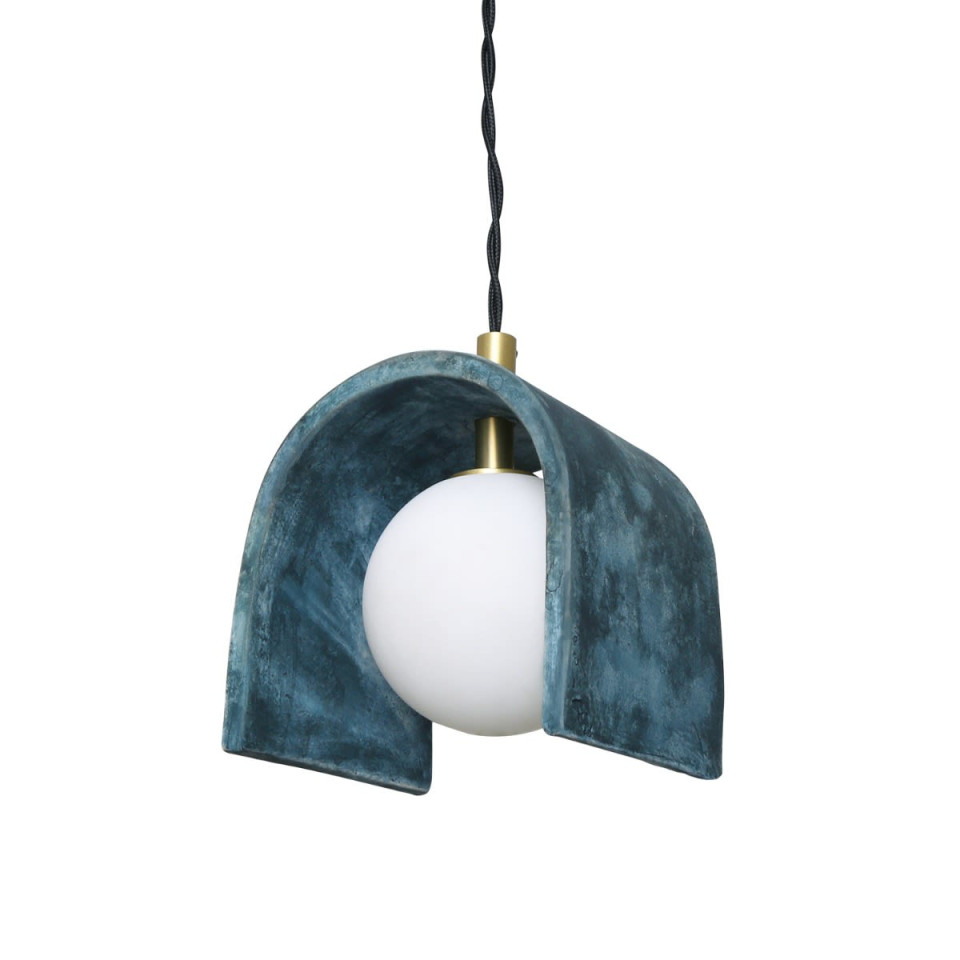 Tansy Ceiling Lamp Ceramic Blue Earth 12cm