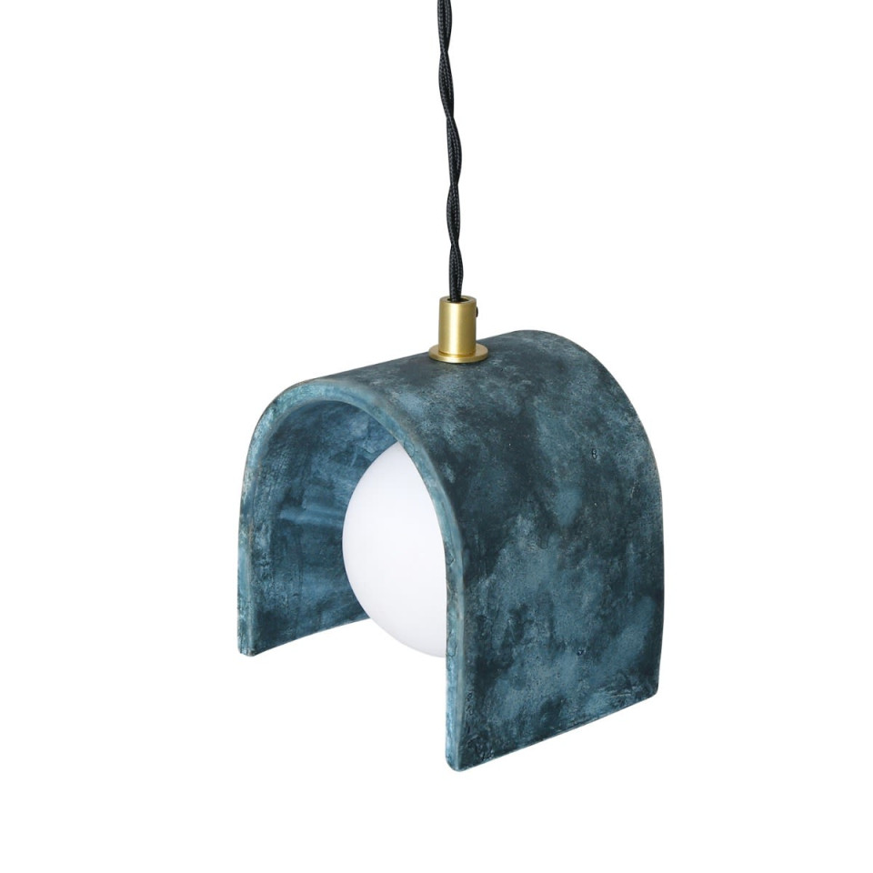 Tansy Ceiling Lamp Ceramic Blue Earth 12cm