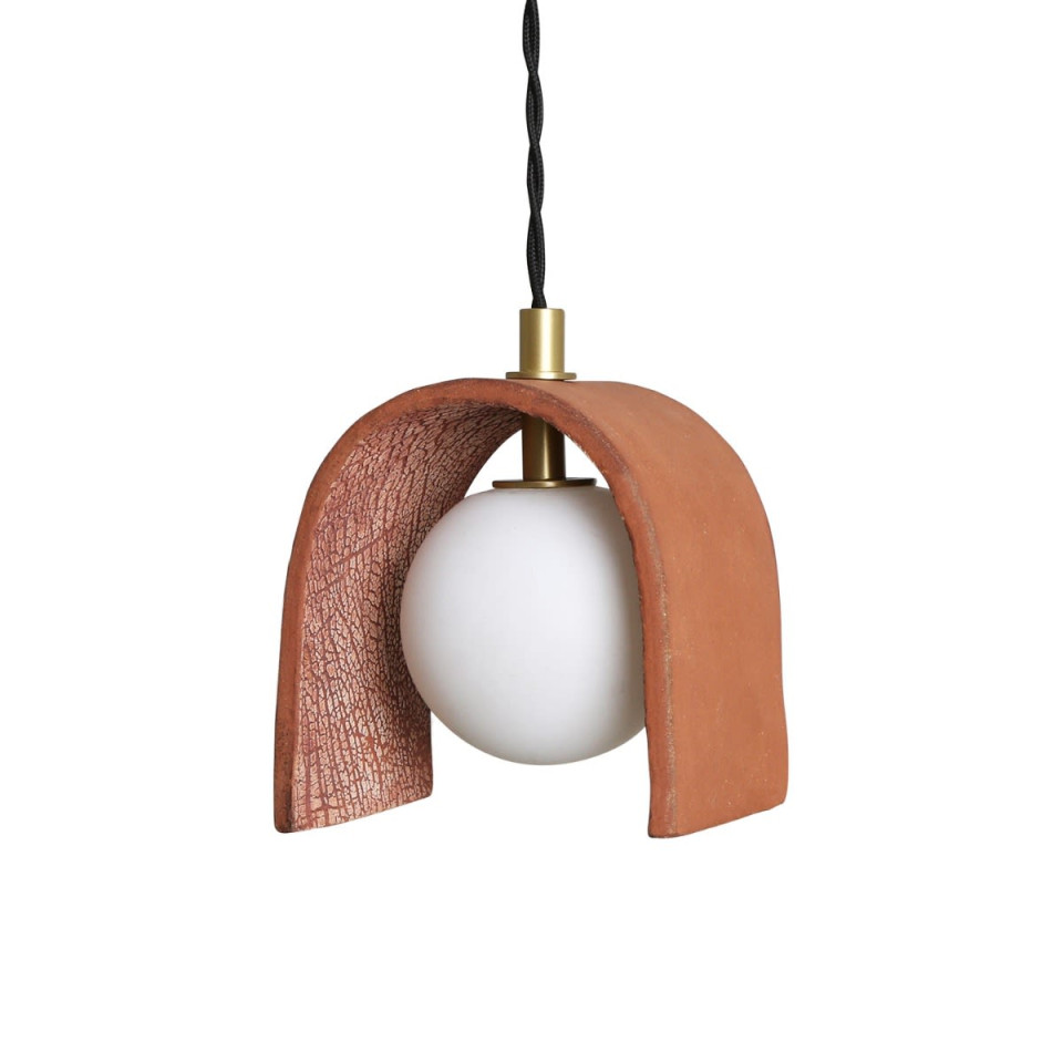 Tansy Ceiling Lamp Ceramic Red Iron 12cm