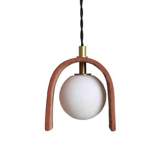 Tansy taklampa keramik röd järn 12cm
