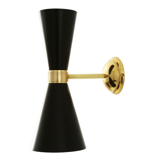 Cairo Vägglampa Svart/Mässing 14cm