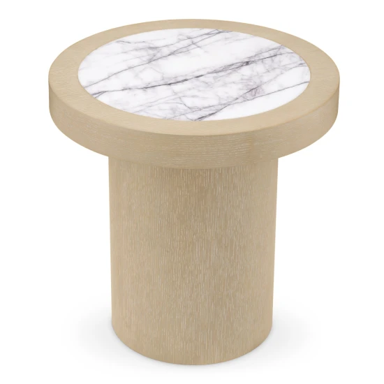 Presedio side table washed oak veneer/marble 50 cm Presedio side table washed oak veneer/marble 50 cm