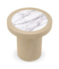 Presedio side table washed oak veneer/marble 50 cm
