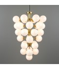 Merlot chandelier brass/opal glass 73 cm
