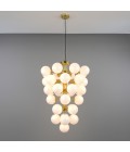 Merlot chandelier brass/opal glass 73 cm