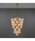 Merlot chandelier brass/opal glass 73 cm