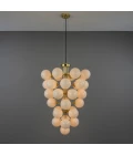 Merlot chandelier brass/opal glass 73 cm