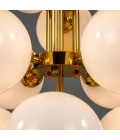 Merlot chandelier brass/opal glass 73 cm