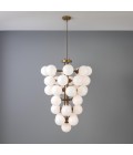 Merlot chandelier brass/opal glass 73 cm