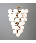Merlot chandelier brass/opal glass 73 cm