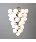 Merlot chandelier brass/opal glass 73 cm