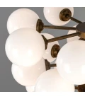 Merlot chandelier brass/opal glass 73 cm