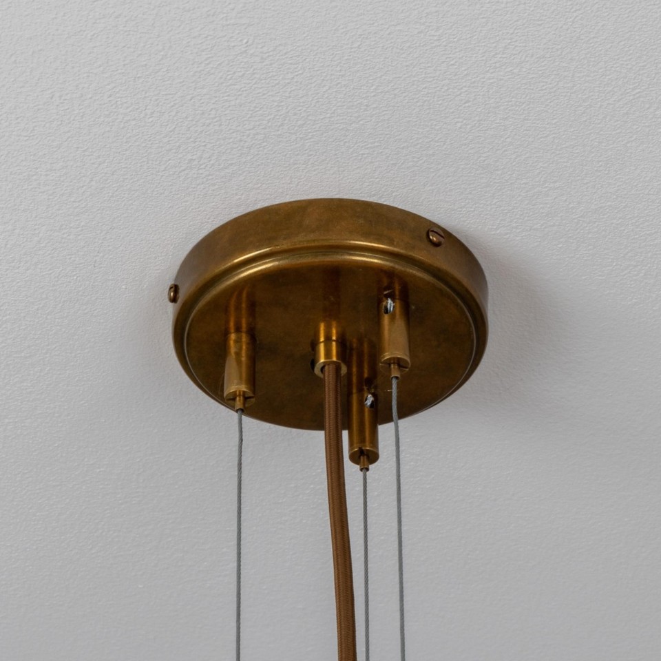 Merlot chandelier brass/opal glass 73 cm