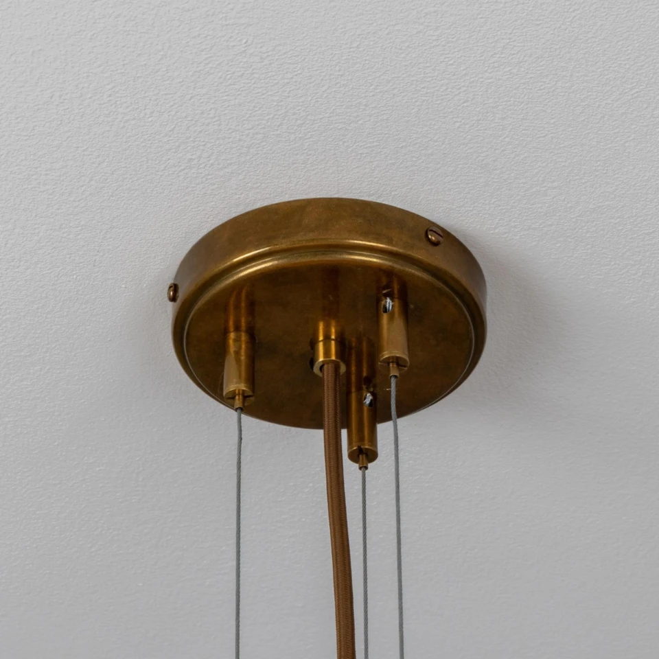 Merlot chandelier brass/opal glass 73 cm
