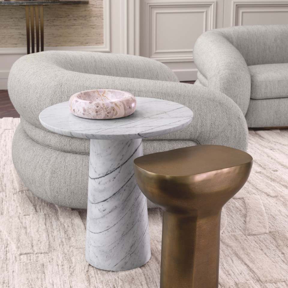 Terry side table white marble 55 cm