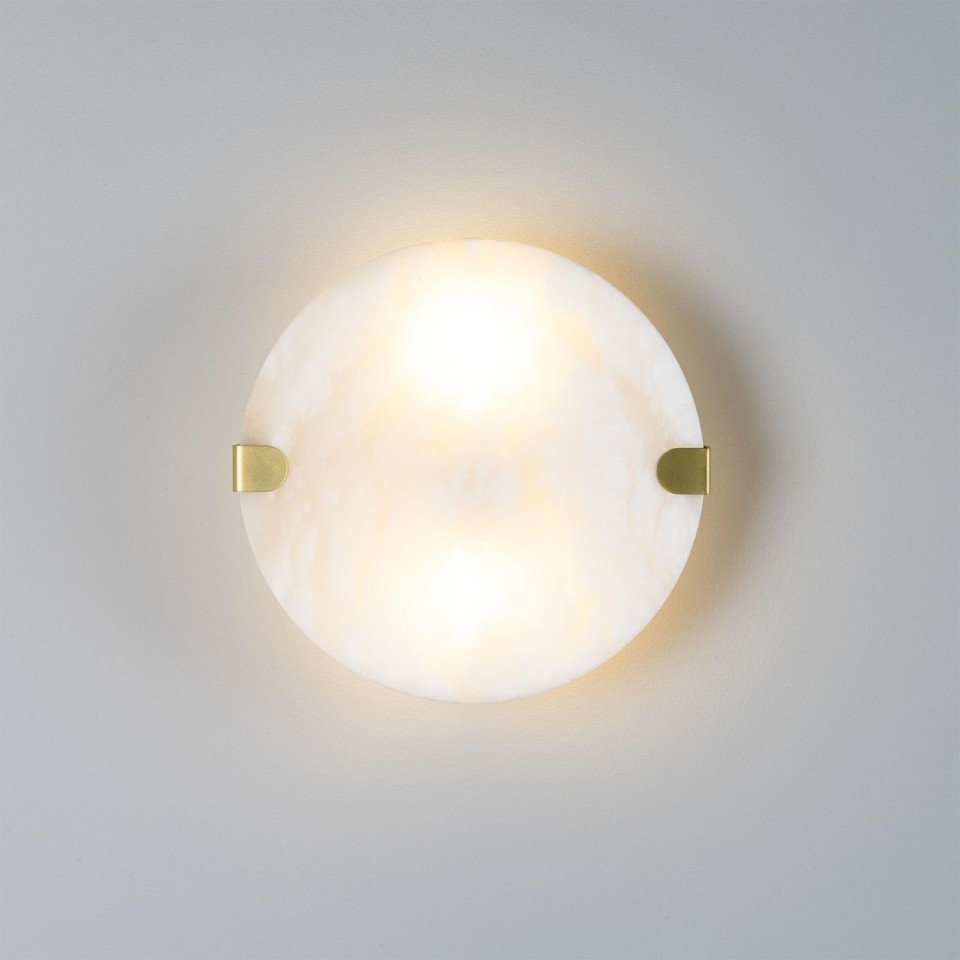 Dundee wall light alabaster/brass 25 cm