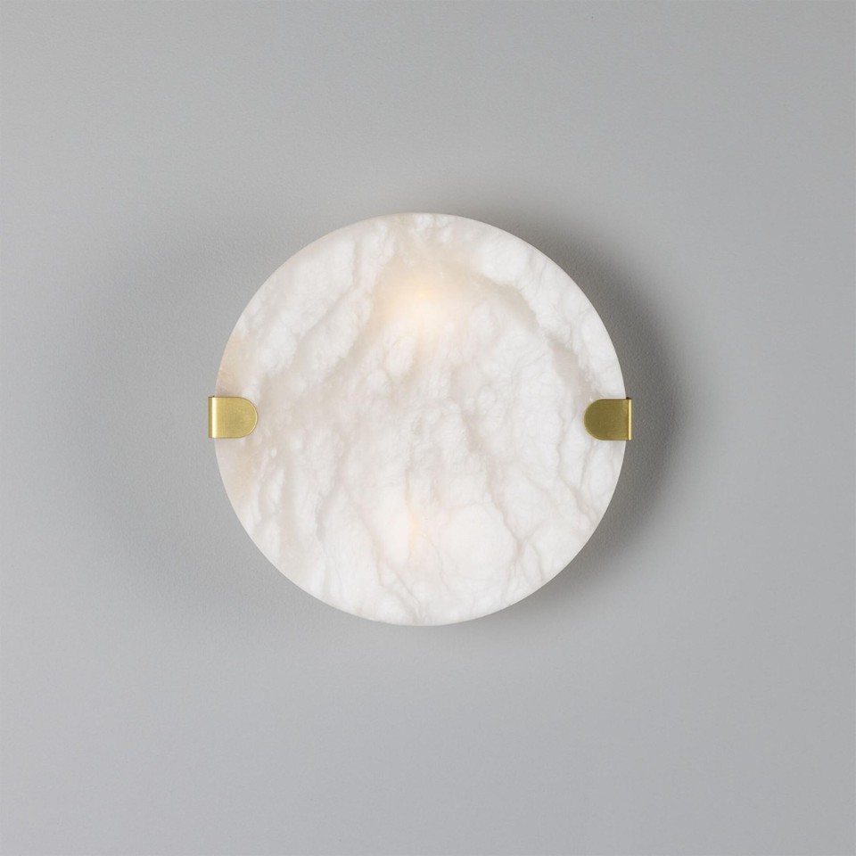 Dundee wall light alabaster/brass 25 cm