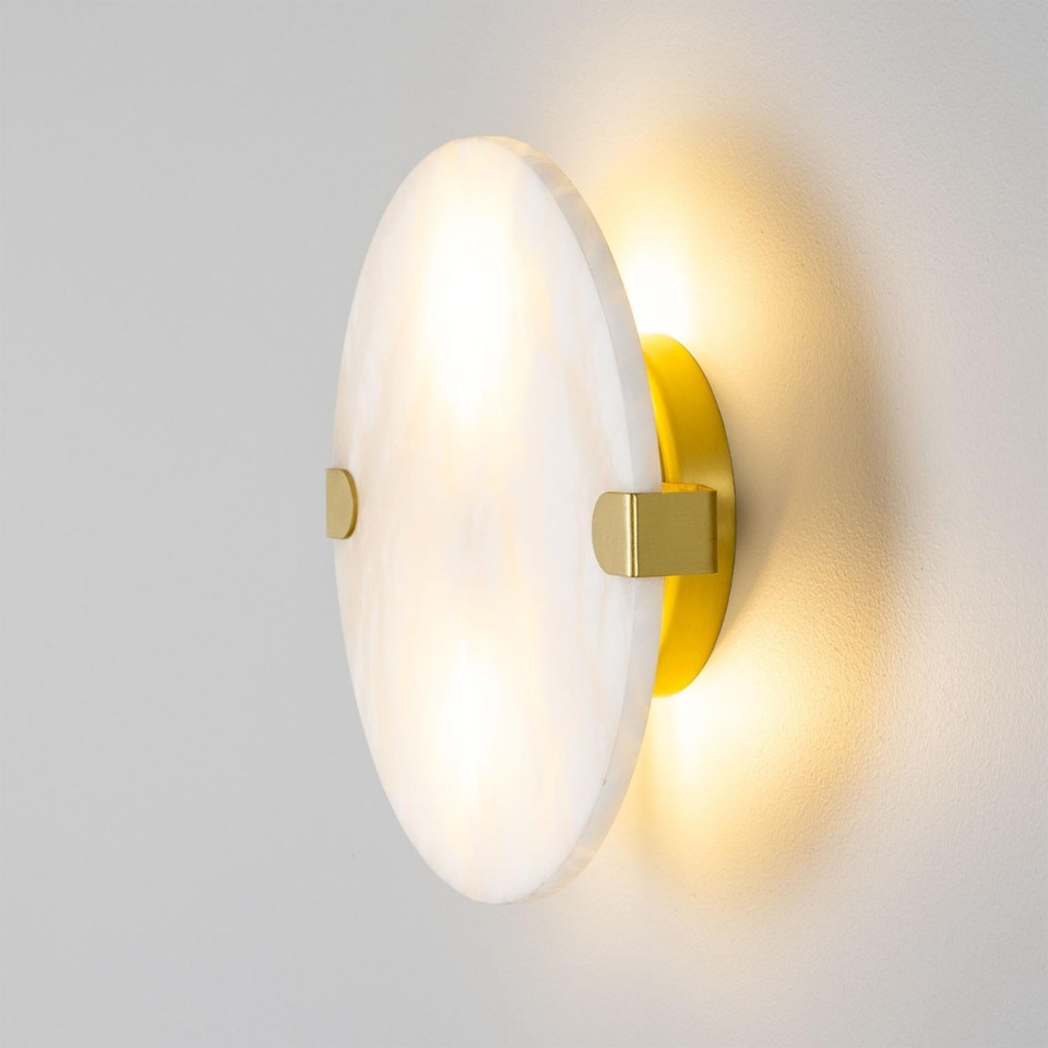 Dundee wall light alabaster/brass 25 cm