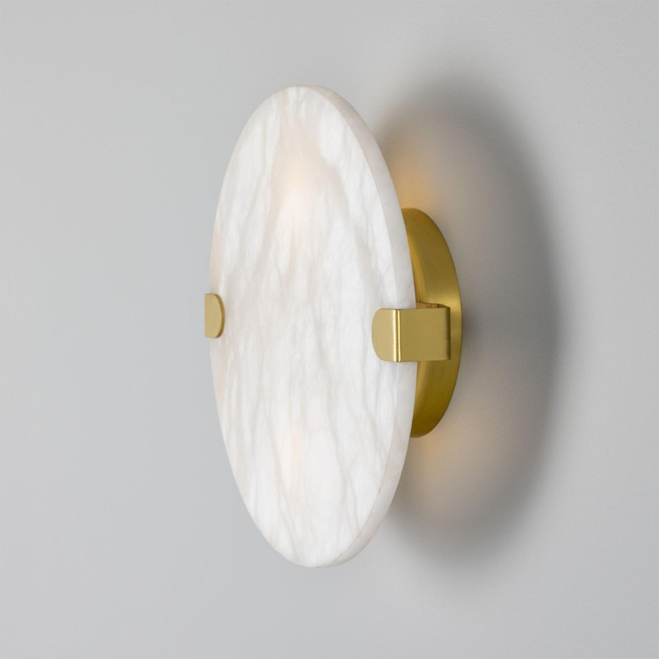 Dundee wall light alabaster/brass 25 cm