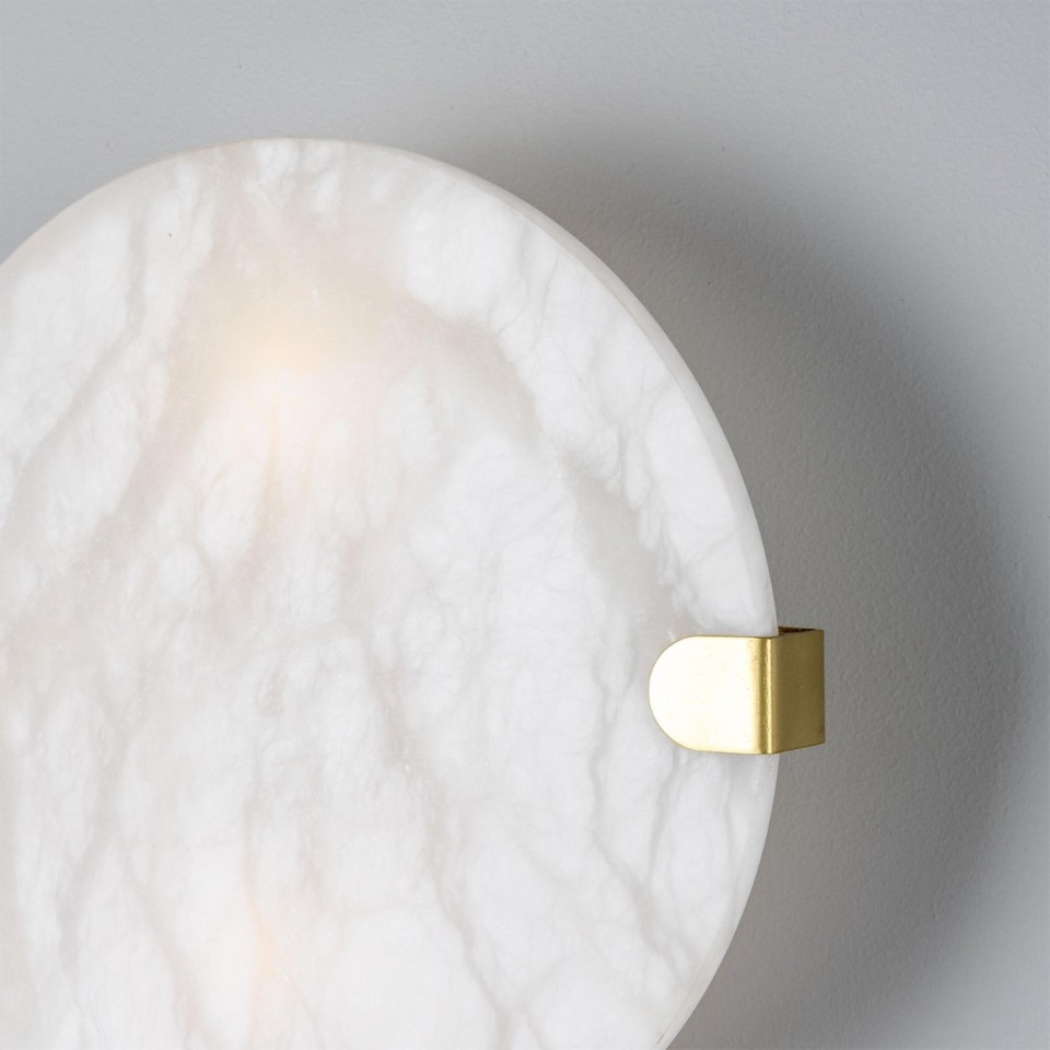 Dundee wall light alabaster/brass 25 cm