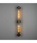 Louise double bathroom wall light brass/clear glass 88 cm IP44