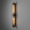 Louise double bathroom wall light brass/clear glass 88 cm IP44