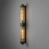 Louise dubbel badrumsvägglampa i mässing/klart glas 88 cm IP44