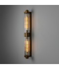 Louise double bathroom wall light brass/clear glass 88 cm IP44