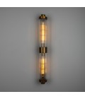 Louise double bathroom wall light brass/clear glass 88 cm IP44