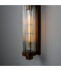 Louise double bathroom wall light brass/clear glass 88 cm IP44