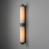 Louise double bathroom wall light brass/opal glass 88 cm IP44