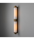 Louise double bathroom wall light brass/opal glass 88 cm IP44