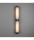 Louise double bathroom wall light brass/opal glass 88 cm IP44