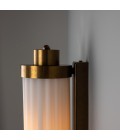 Louise double bathroom wall light brass/opal glass 88 cm IP44